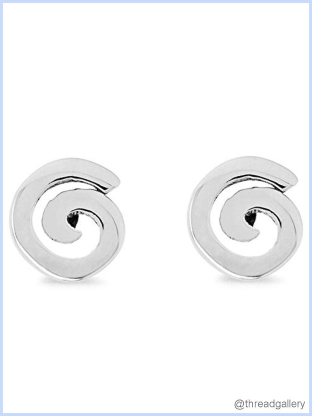 Sterling Silver Spiral Stud Earrings Hypoallergenic Nickel-Free